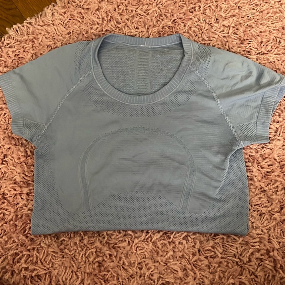 Light blue lululemon swiftly tee